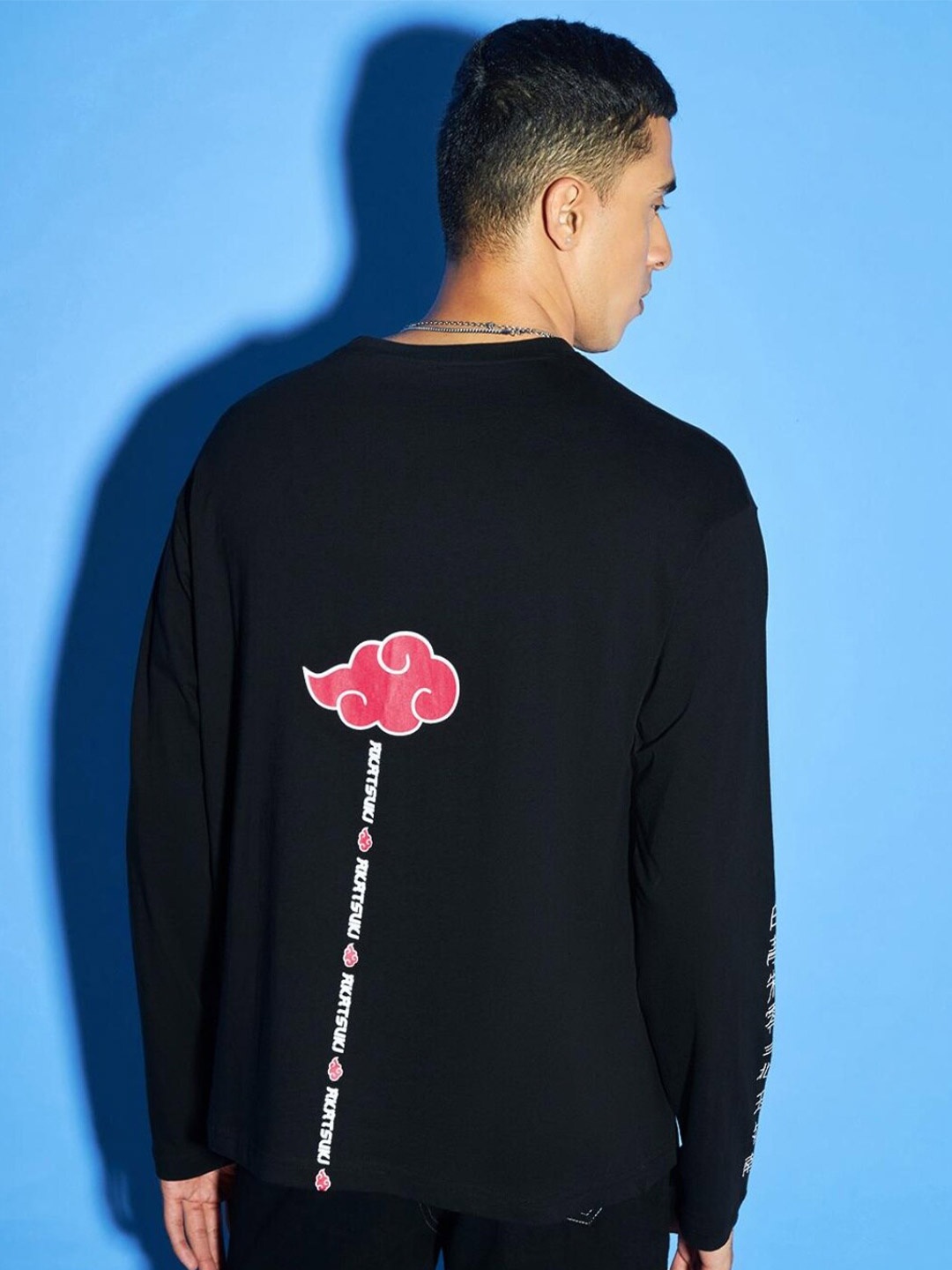 

Bewakoof Club Akatsuki Typography Oversized T-shirt, Black