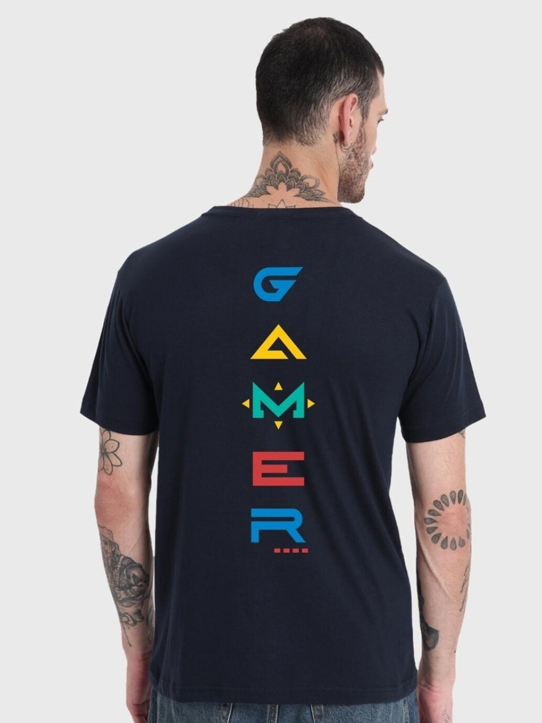 

Bewakoof Men Black Typography Printed Drop-Shoulder Sleeves Cotton T-shirt