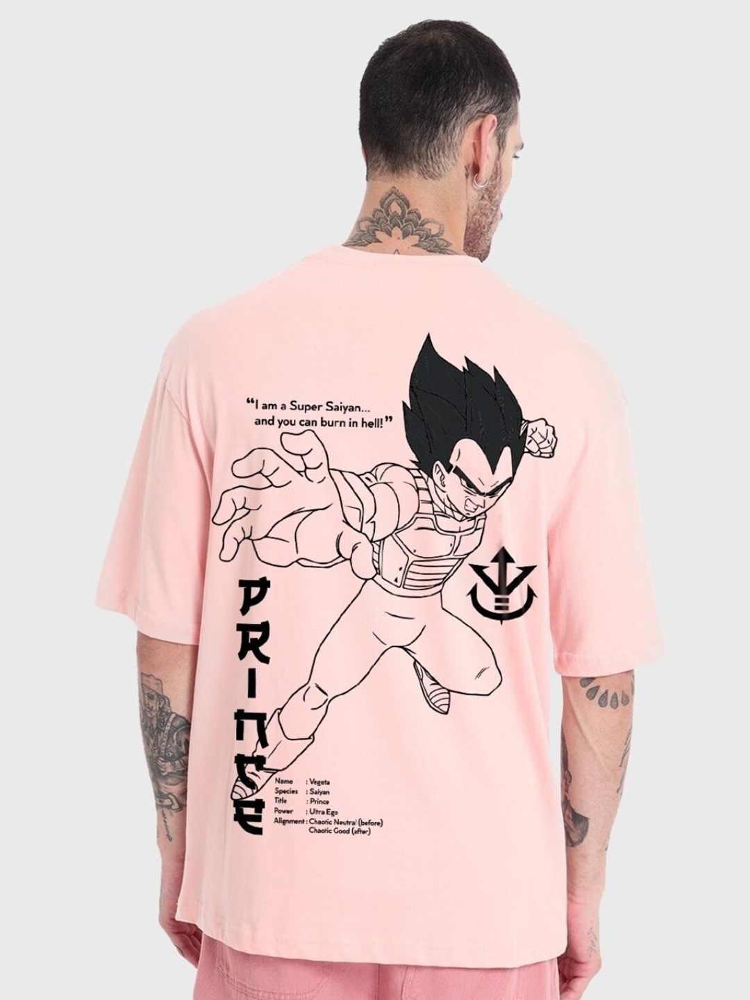 

Bewakoof Men Pink Printed Drop-Shoulder Sleeves Loose Cotton T-shirt