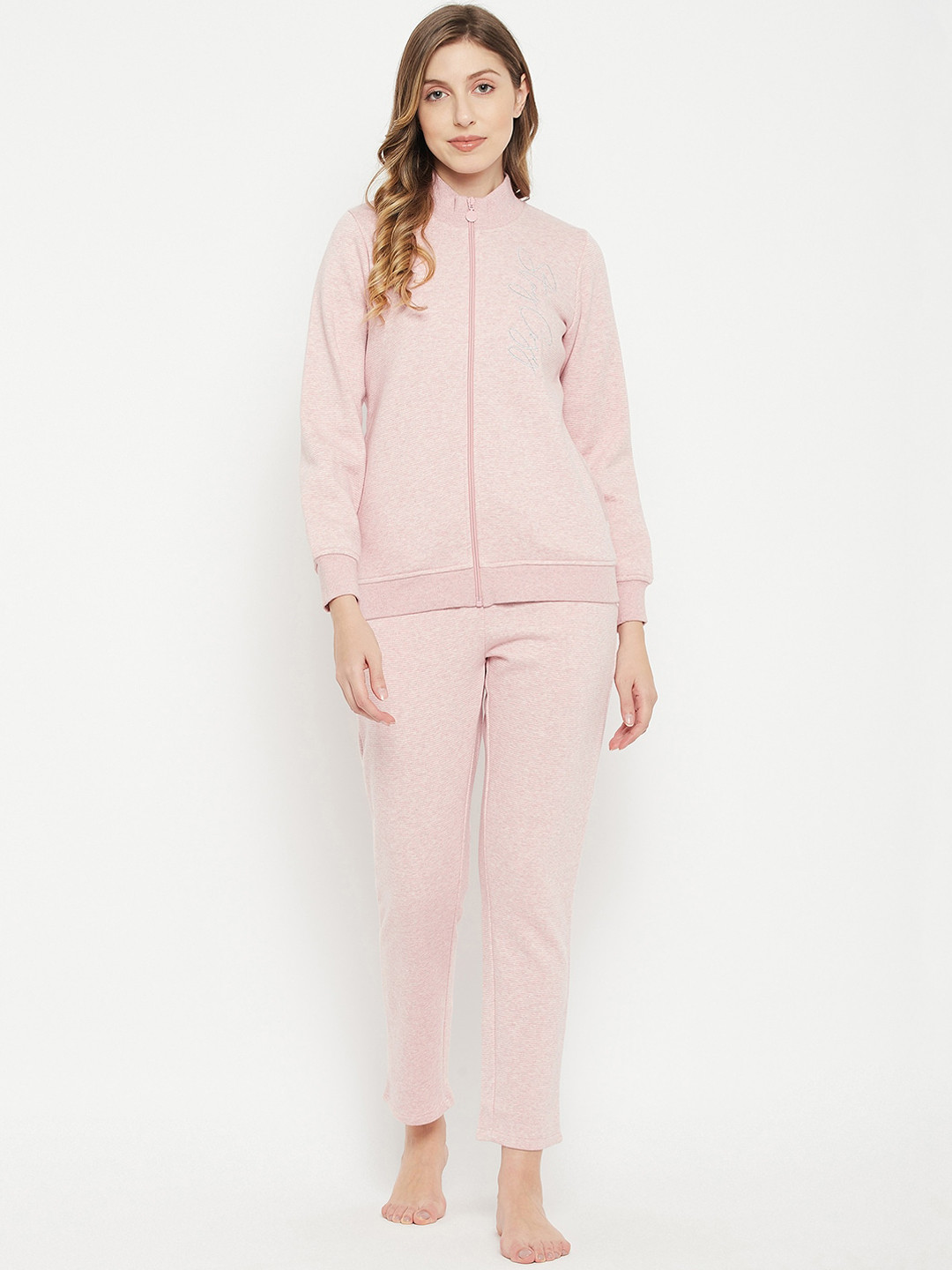 

MADAME M SECRET Women Pink Striped Night suit