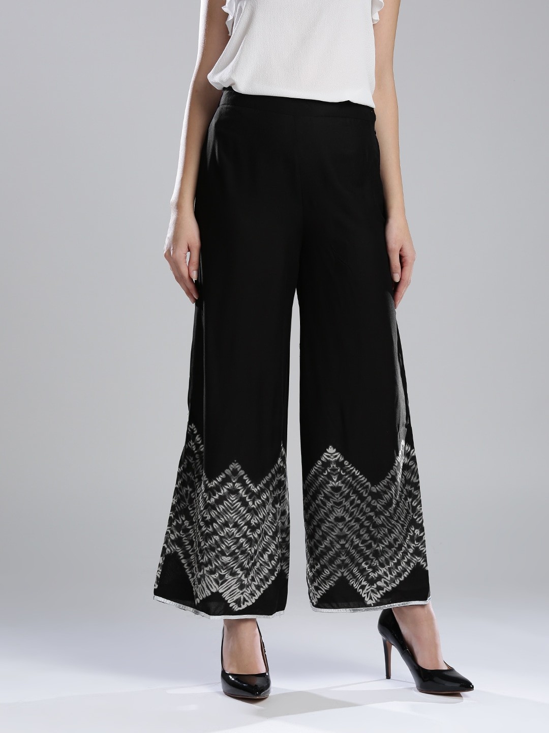 

W Women Black Printed Sustainable Palazzos