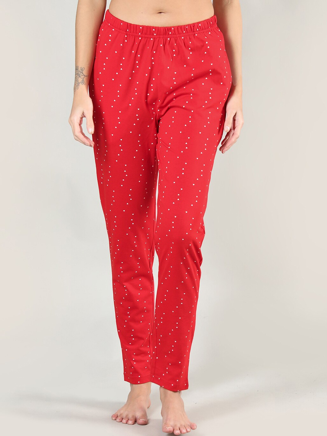 

Organzaa Women Red Printed Cotton Lounge Pants