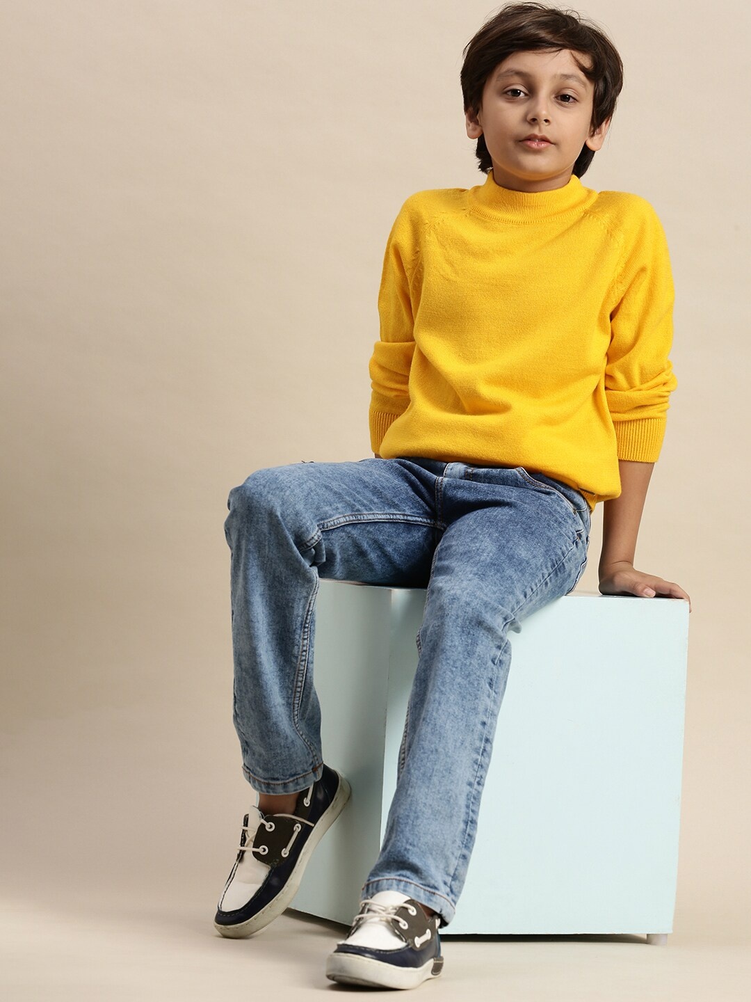 

PIPIN Boys Mustard Yellow Acrylic Sweatshirt