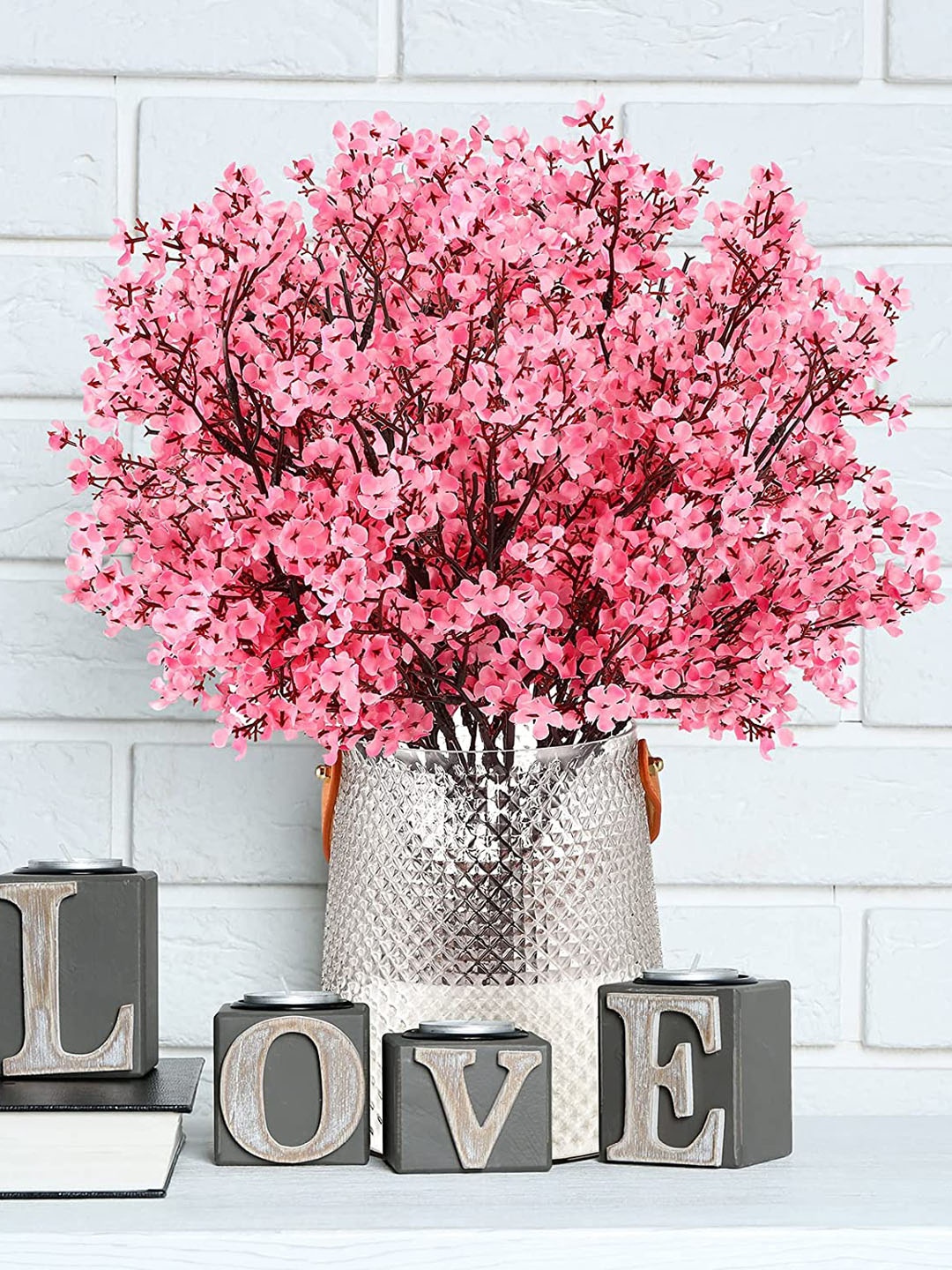 

BS AMOR Pink Gypsophila Artificial Flower Without pot