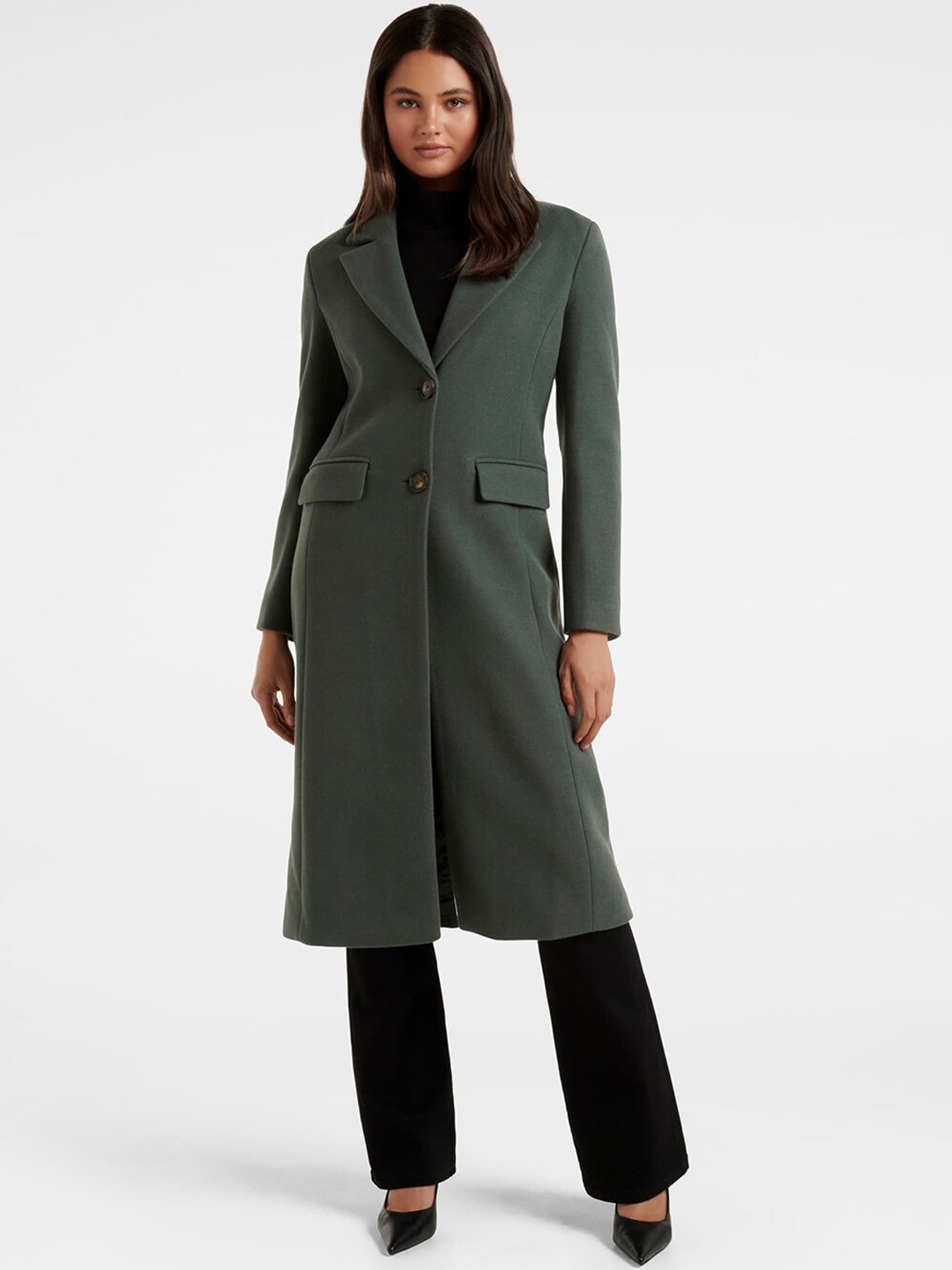 

Forever New Women Grey Solid Over Coat
