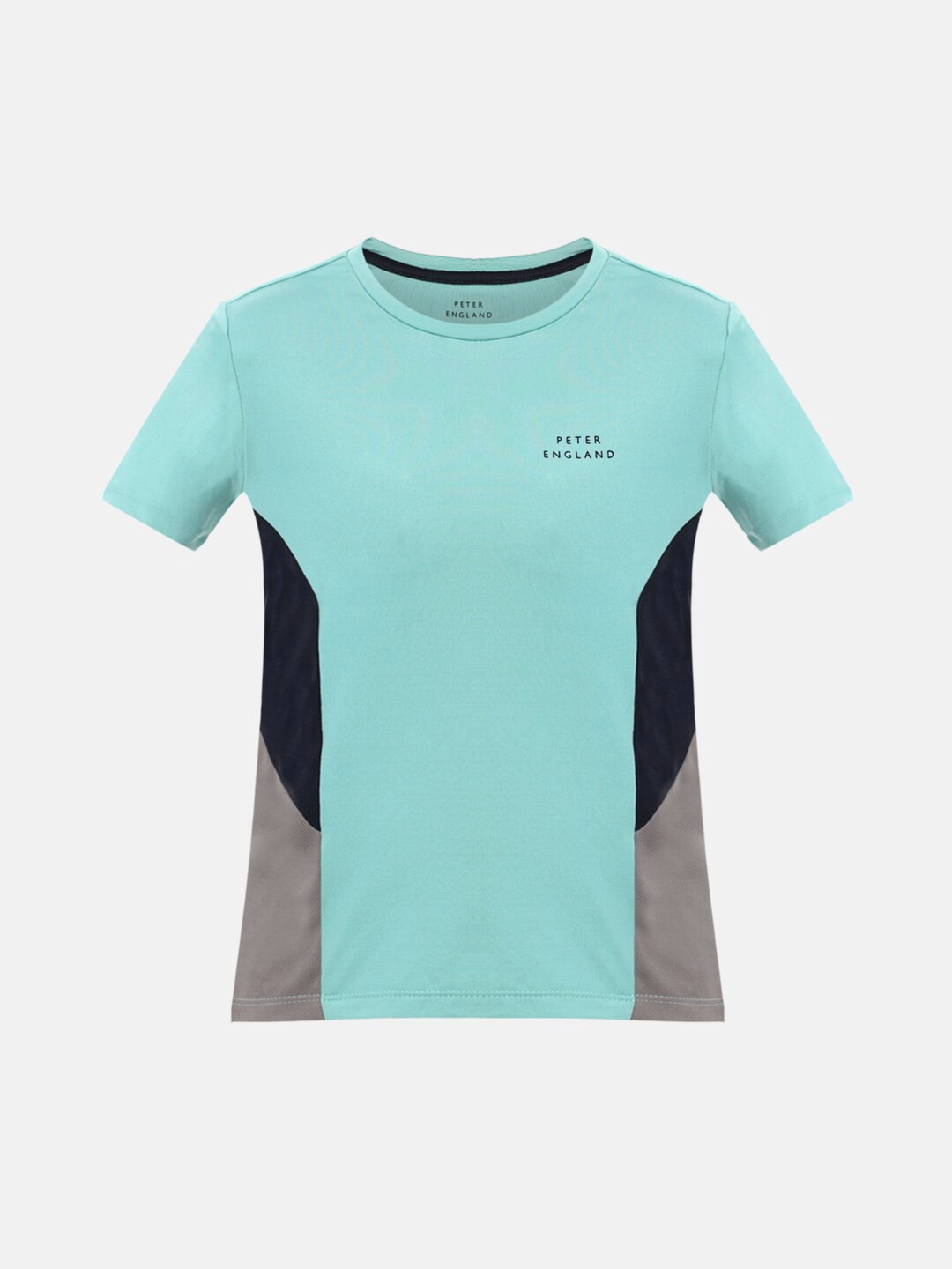 

Peter England Boys Blue & Grey Colourblocked T-shirt