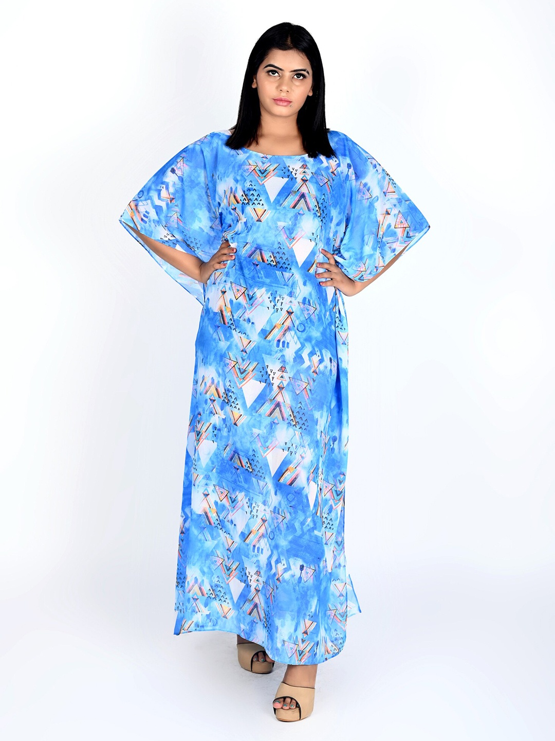 

Rajoria Instyle Multicoloured Georgette Ethnic Maxi Maxi Dress, Multi