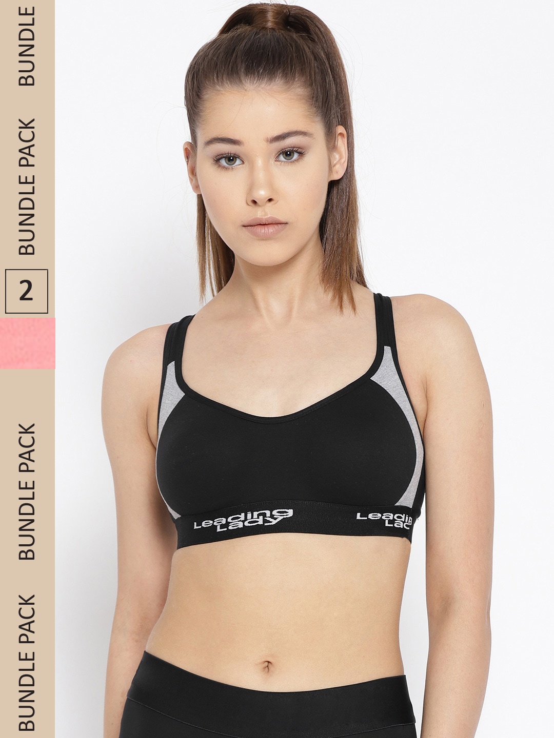 

Leading Lady Black & Pink Colourblocked Bra