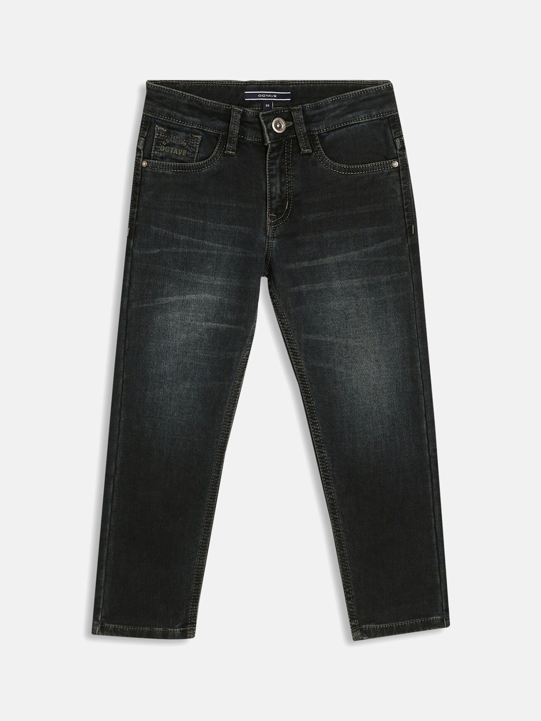 

Octave Boys Light Fade Mid-Rise Cotton Jeans, Grey