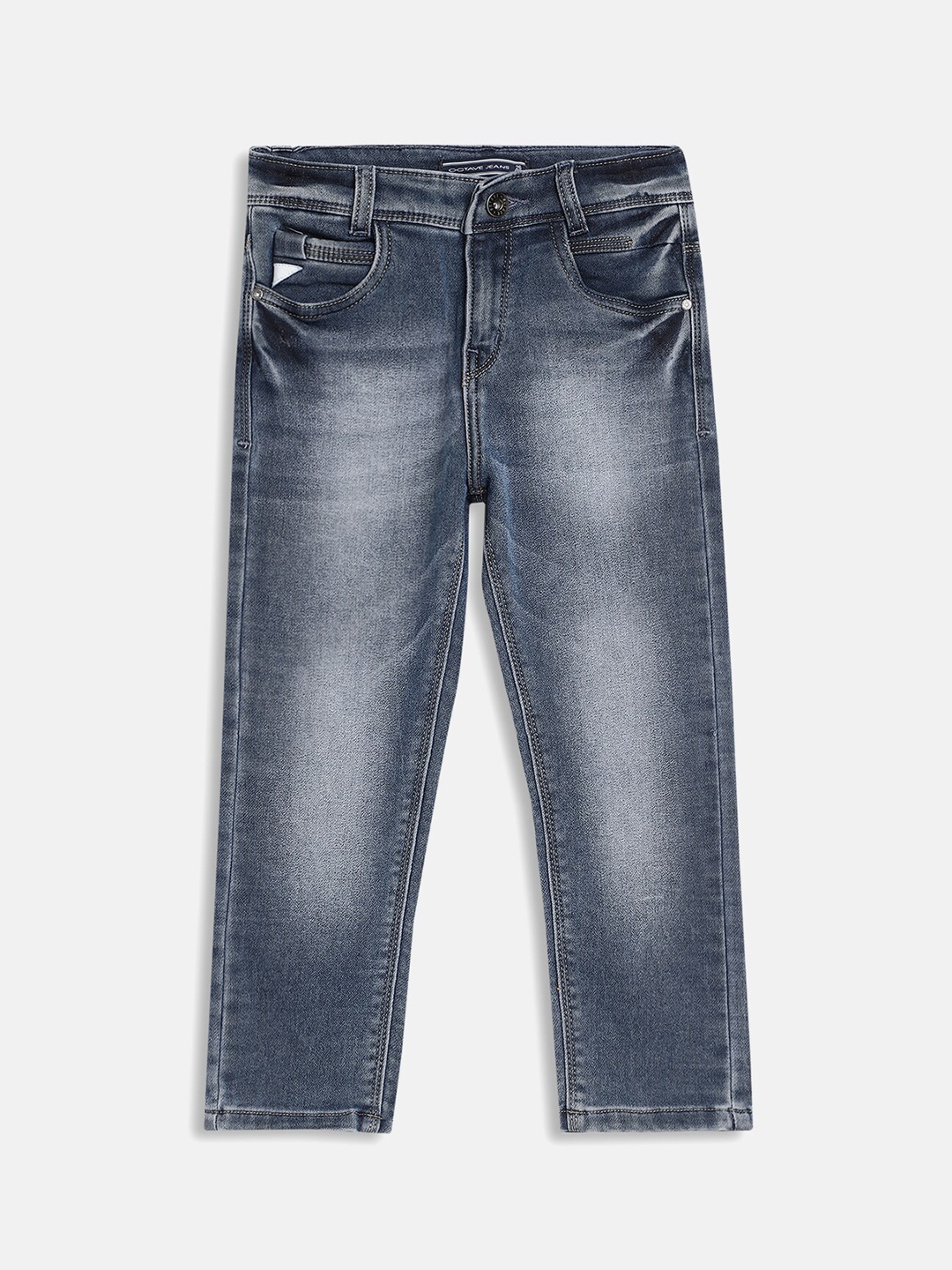 

Octave Boys Blue Heavy Fade Mid-Rise Cotton Jeans