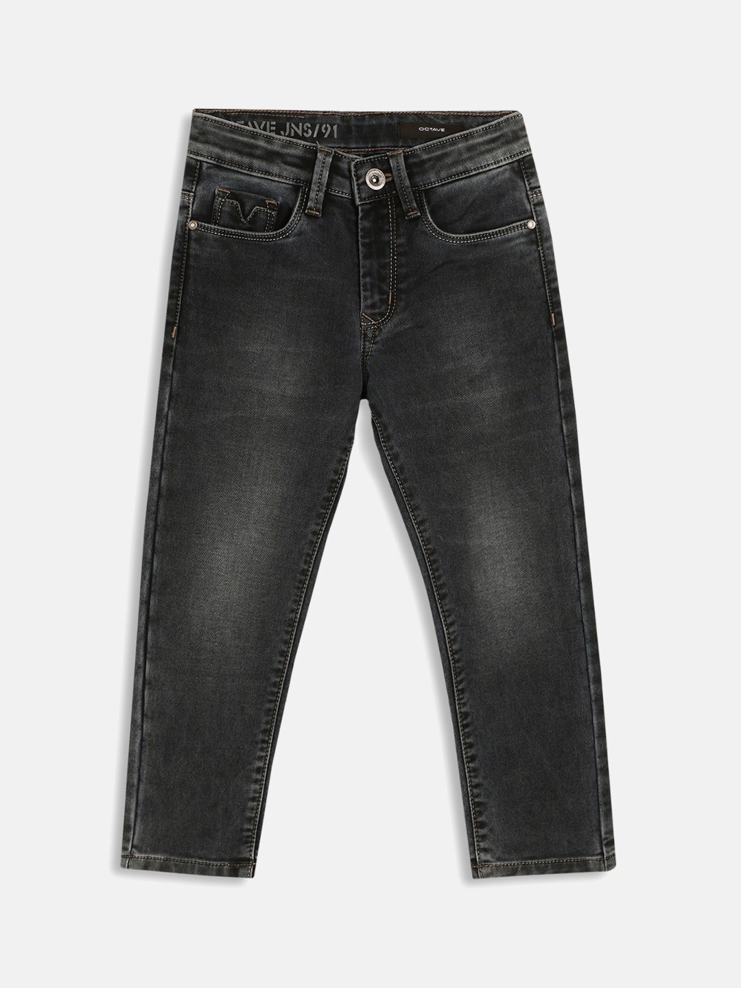 

Octave Boys Light Fade Stretchable Cotton Jeans, Black