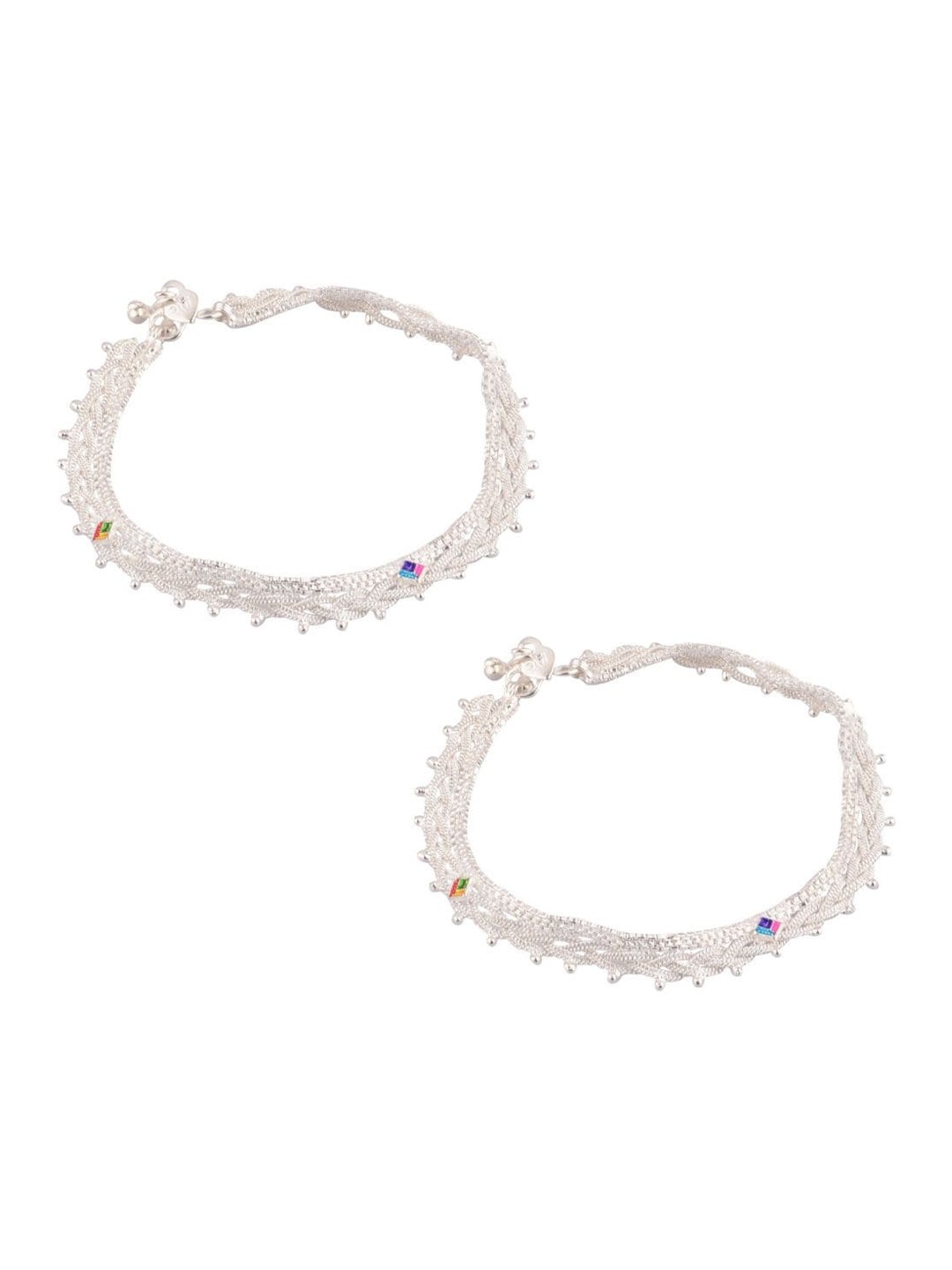 

Efulgenz Rhodium Plated Anklet, Silver