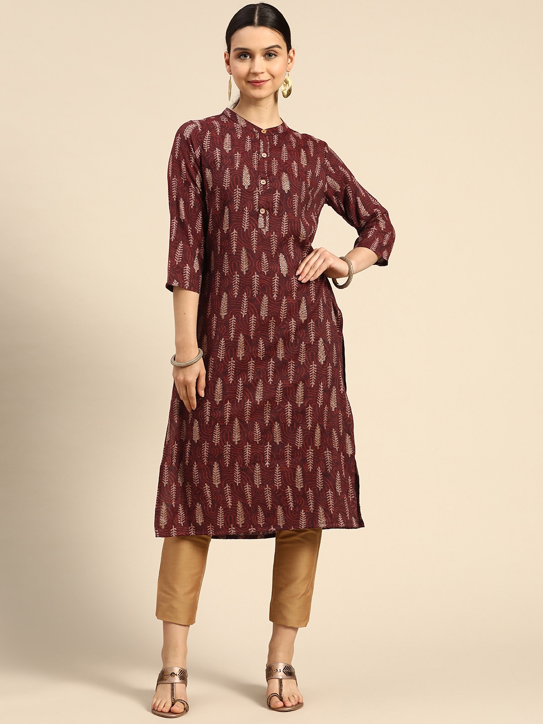 

Anouk Women Brown Ethnic Motifs Printed Kurta
