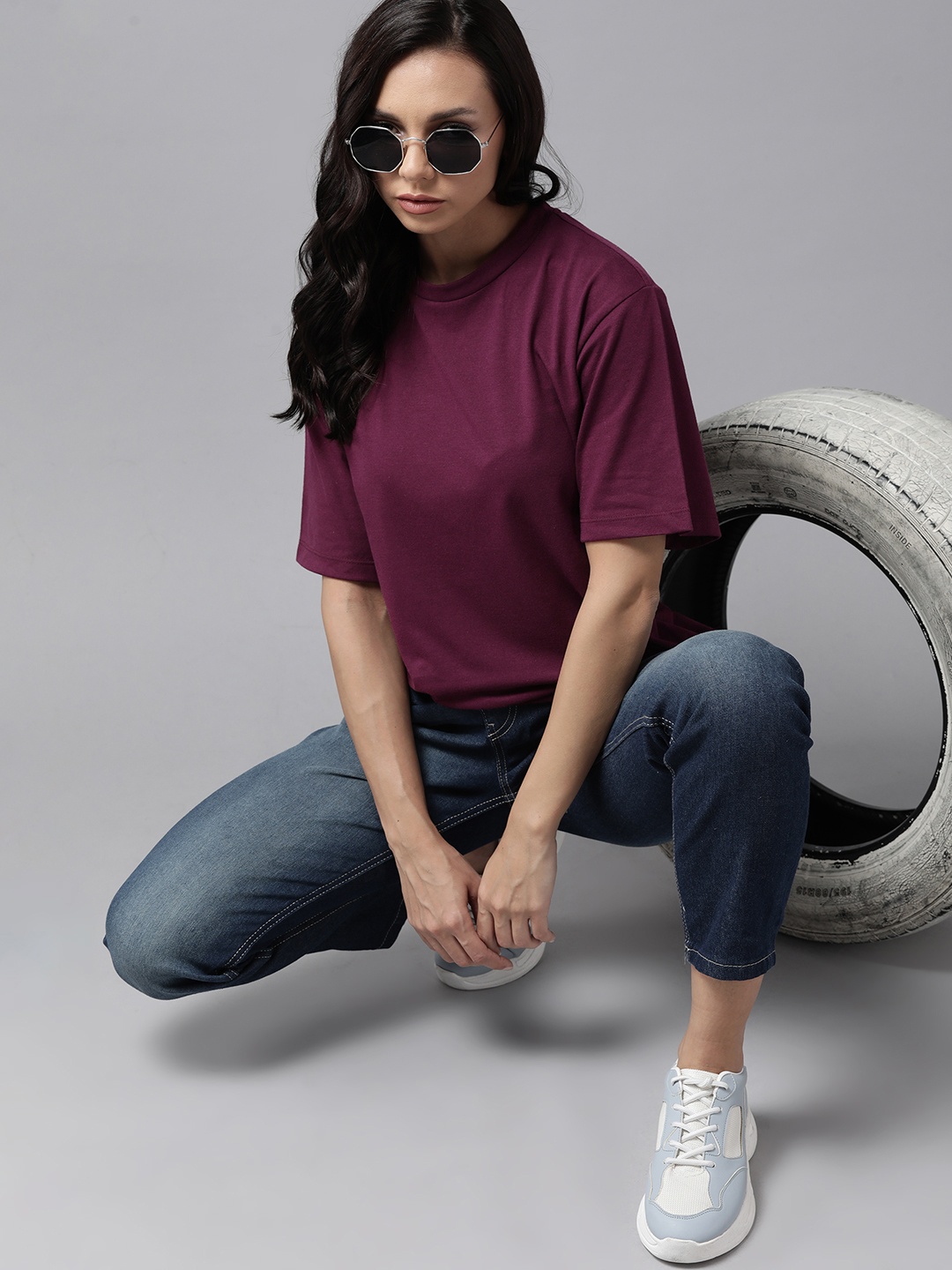 

Roadster Oversized T-shirt, Burgundy