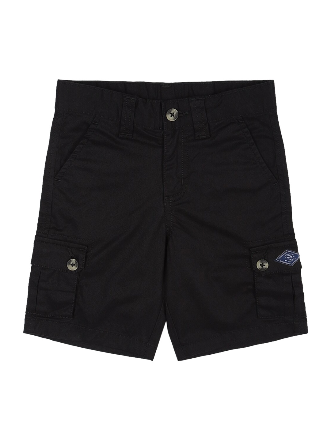 

Peter England Boys Black Pure Cotton Cargo Shorts