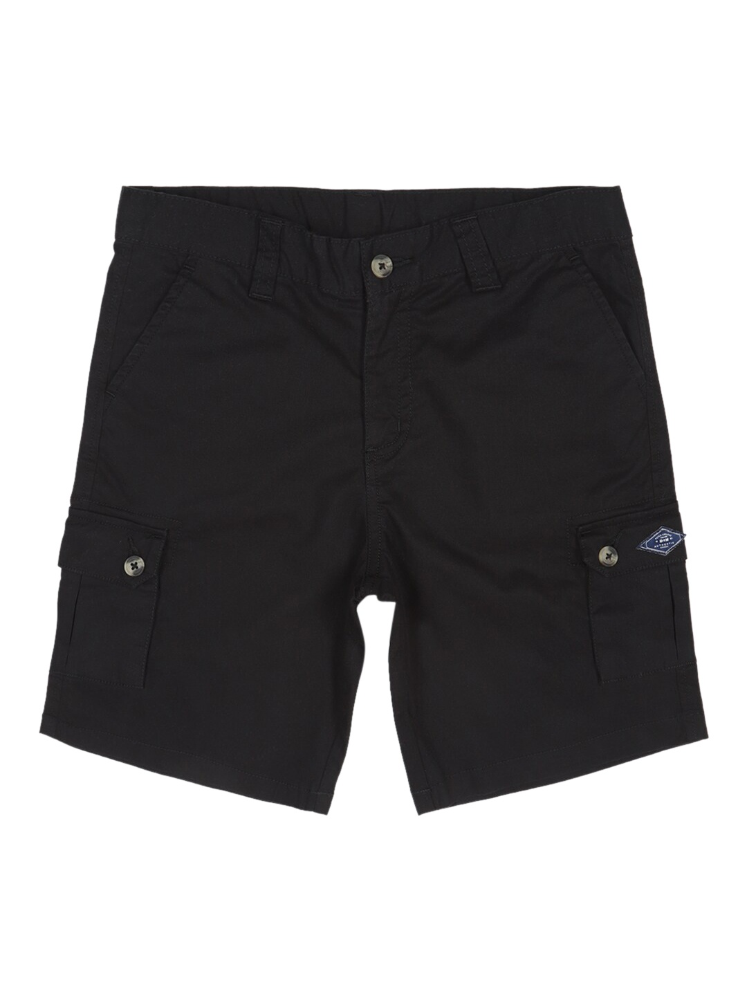 

Peter England Boys Black Pure Cotton Cargo Shorts