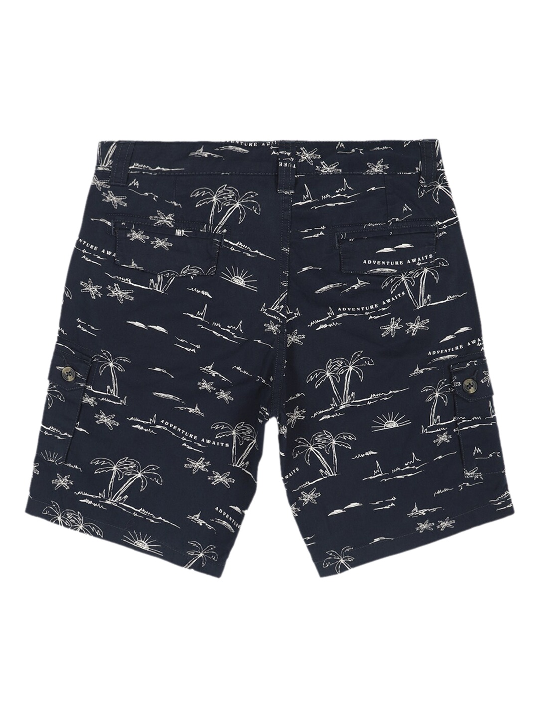 

Peter England Boys Navy Blue Printed Pure Cotton Shorts