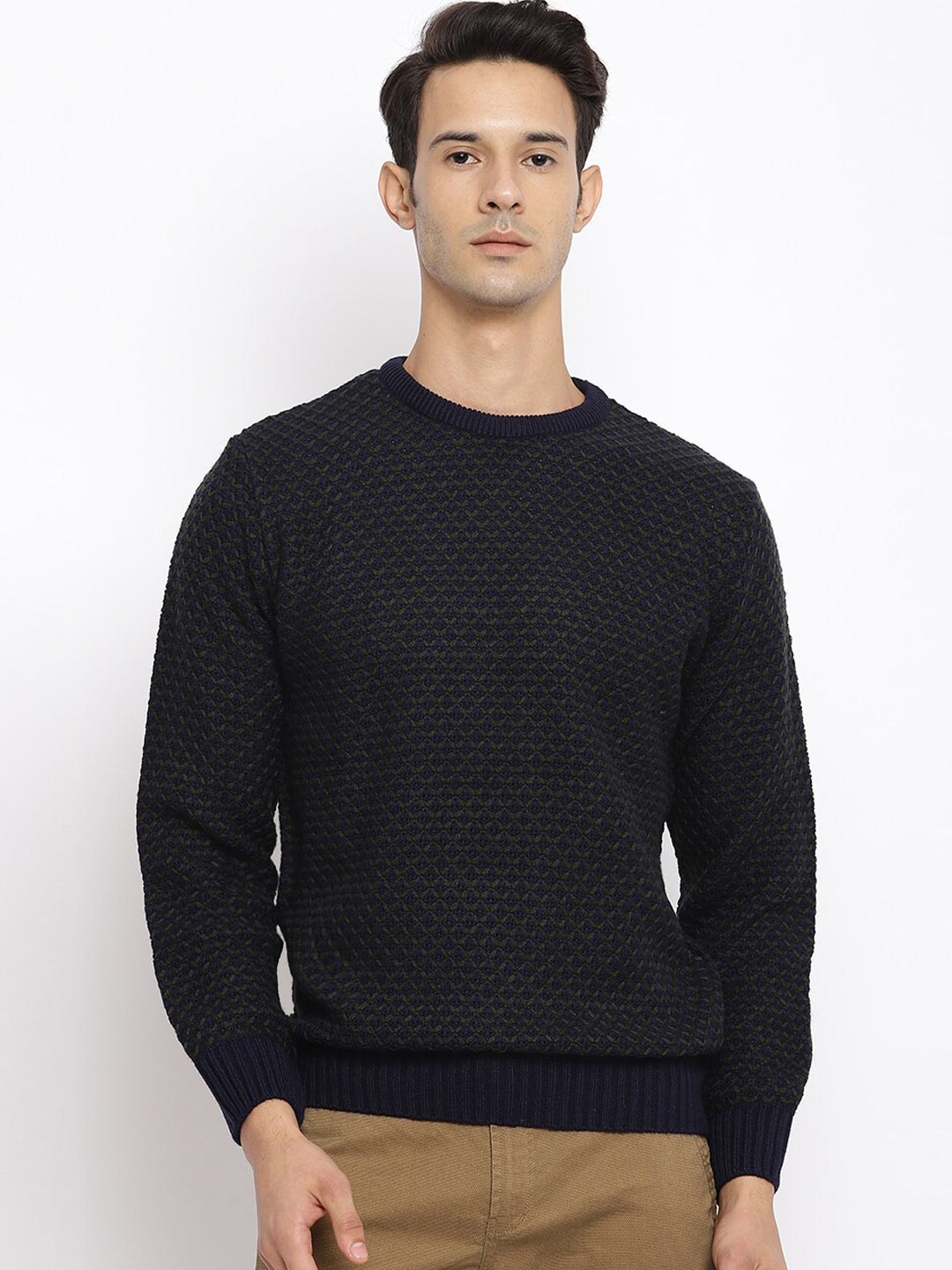 

Cantabil Men Navy Blue Pullover