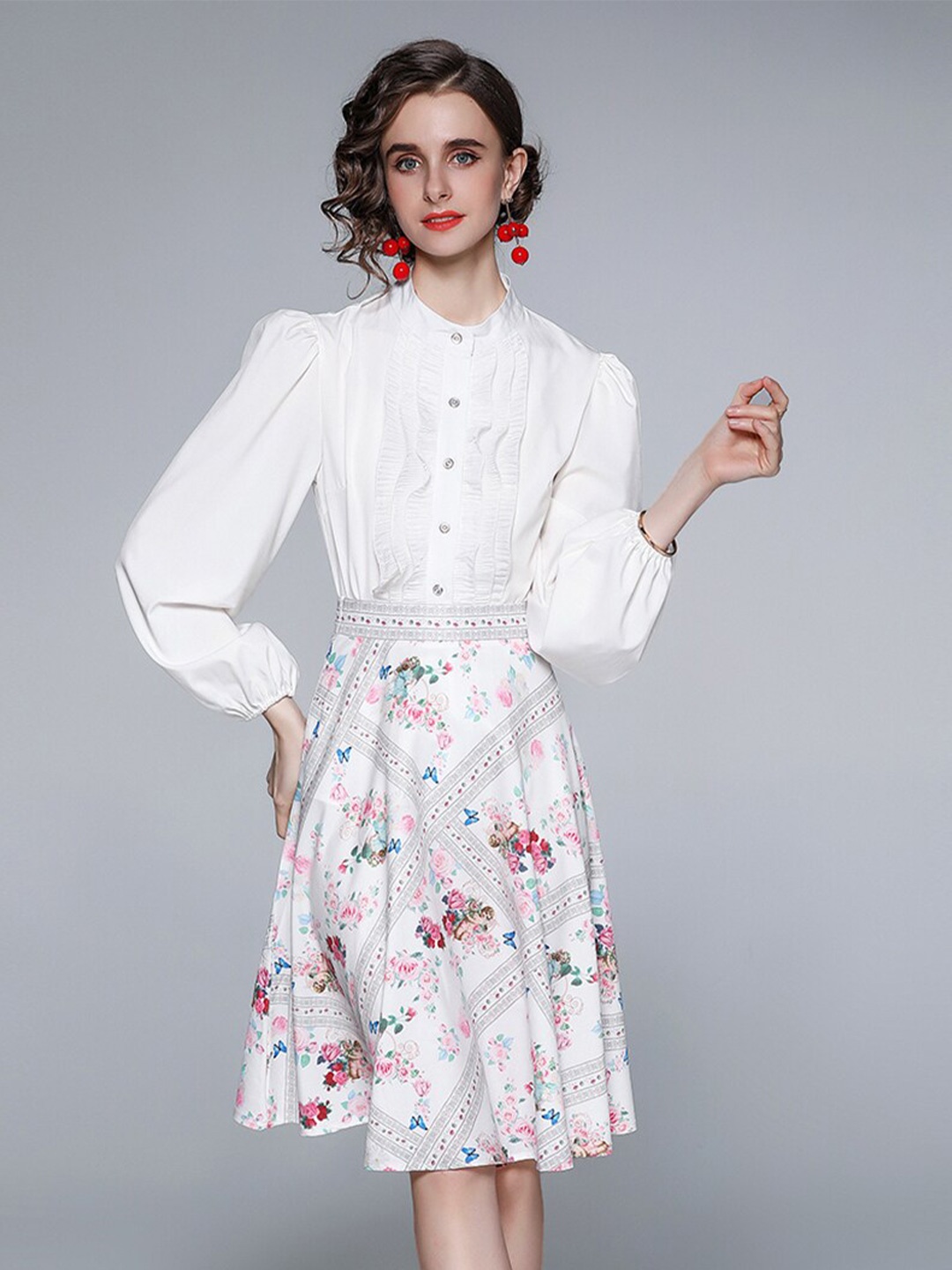 

JC Collection Women White Floral Printed Co-Ords