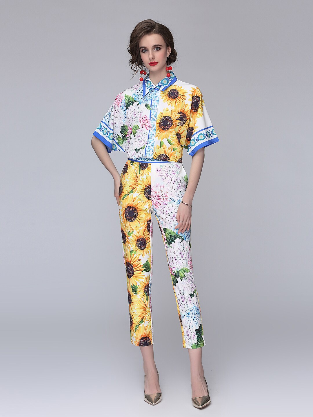 

JC Collection Women White & Yellow Floral Printed Co-Ords