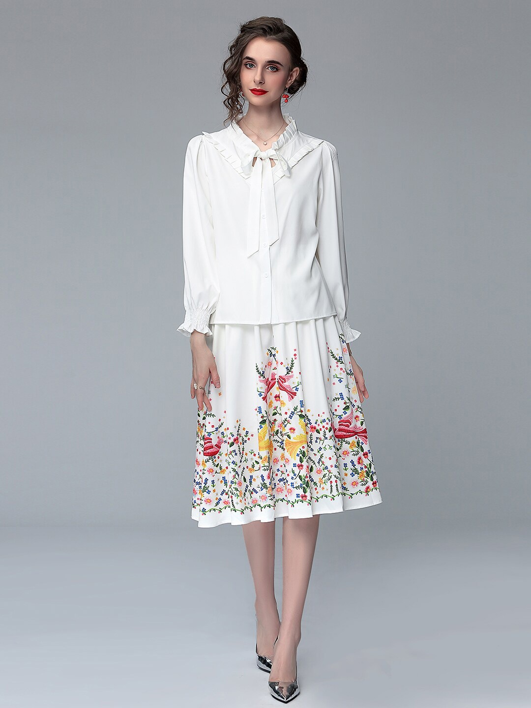 

JC Collection Women White Top with Skirt