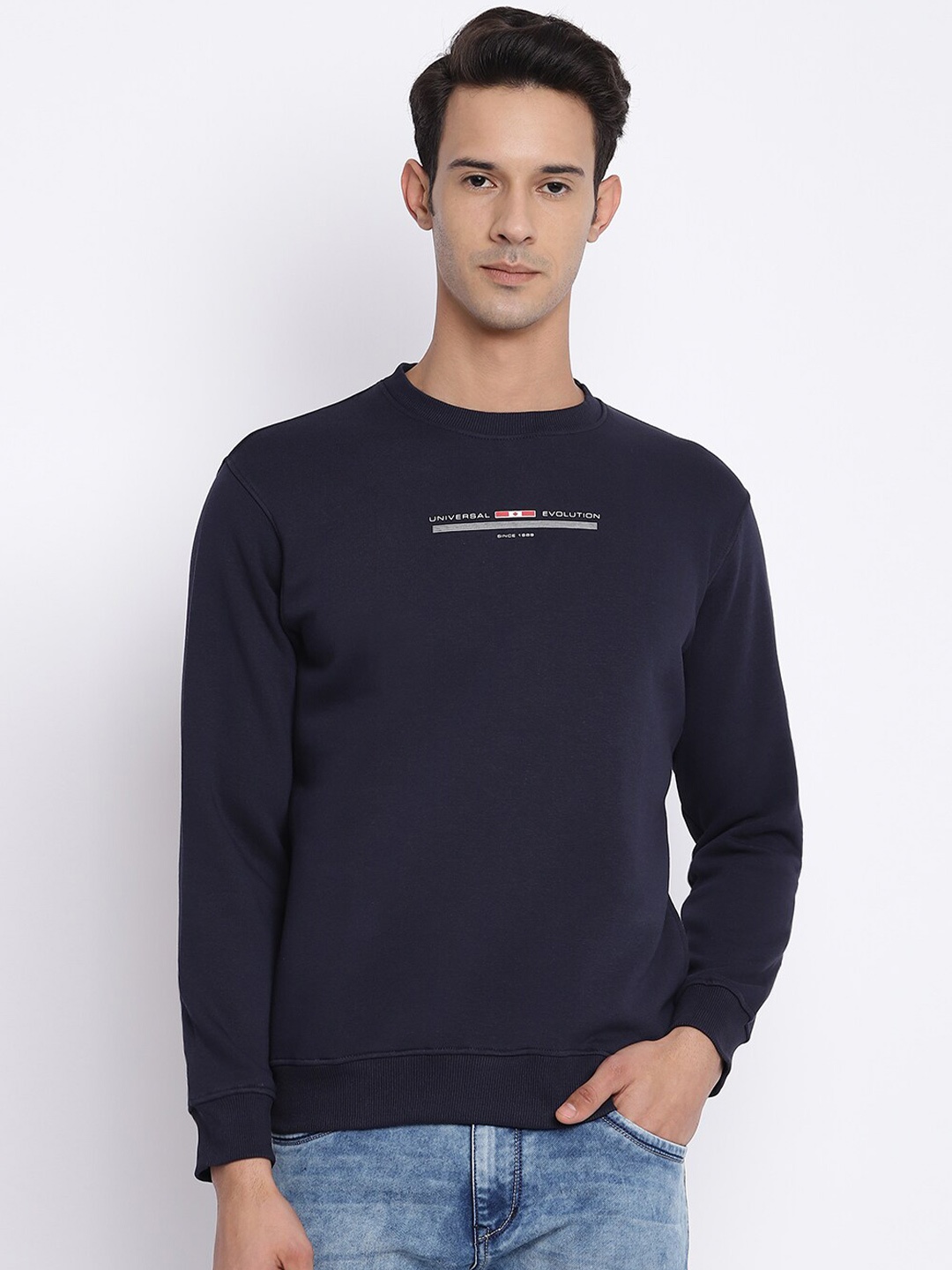 

Cantabil Men Navy Blue Wool Sweatshirt