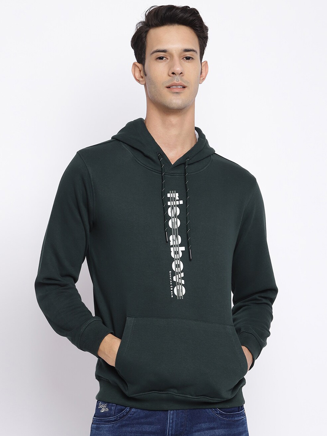 

Cantabil Men Green Hooded Wool Sweatshirt
