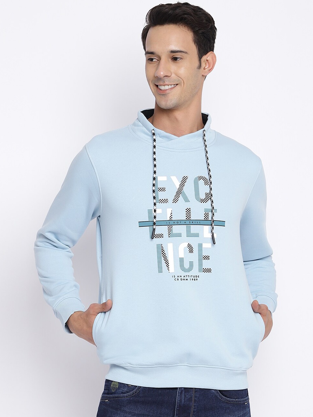 

Cantabil Men Blue Printed Wool Sweatshirt