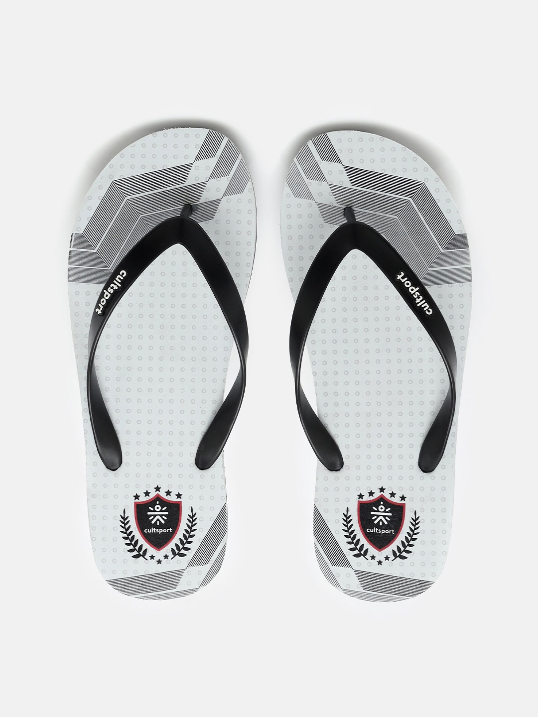 

CULT Men White & Black Team Germany Rubber Thong Flip-Flops