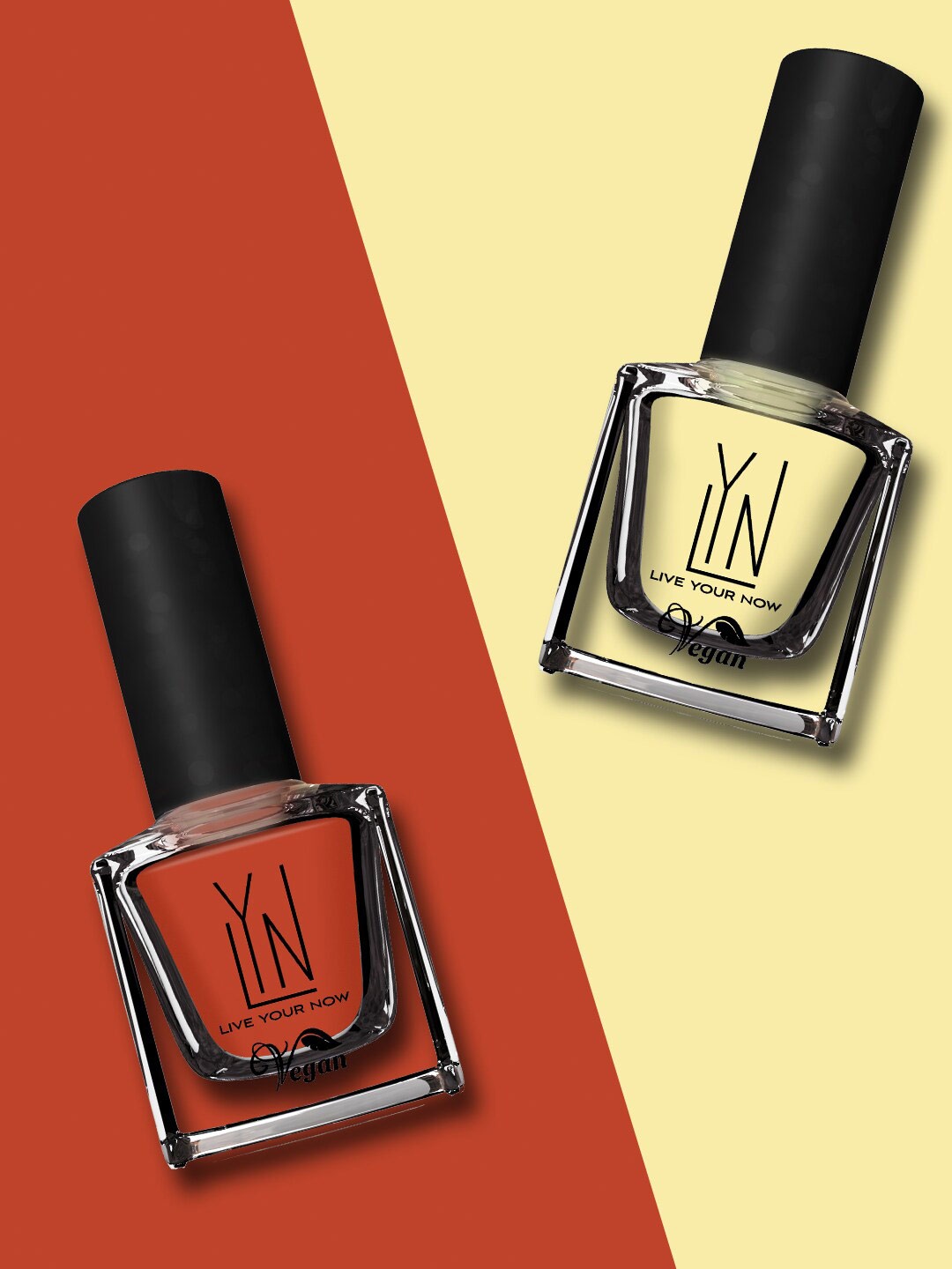 

LYN LIVE YOUR NOW Pack of 2 Vegan Cruelty-Free Nail Polish 16ml - Dote on You & Country Criket, Red