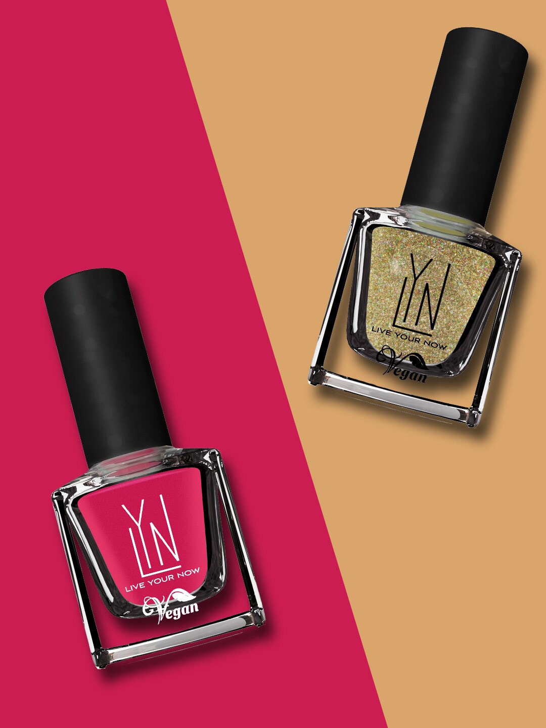 

LYN LIVE YOUR NOW Pack of 2 Vegan Cruelty-Free Nail Polish 16ml - Bridal Shower & Chiclike, Pink