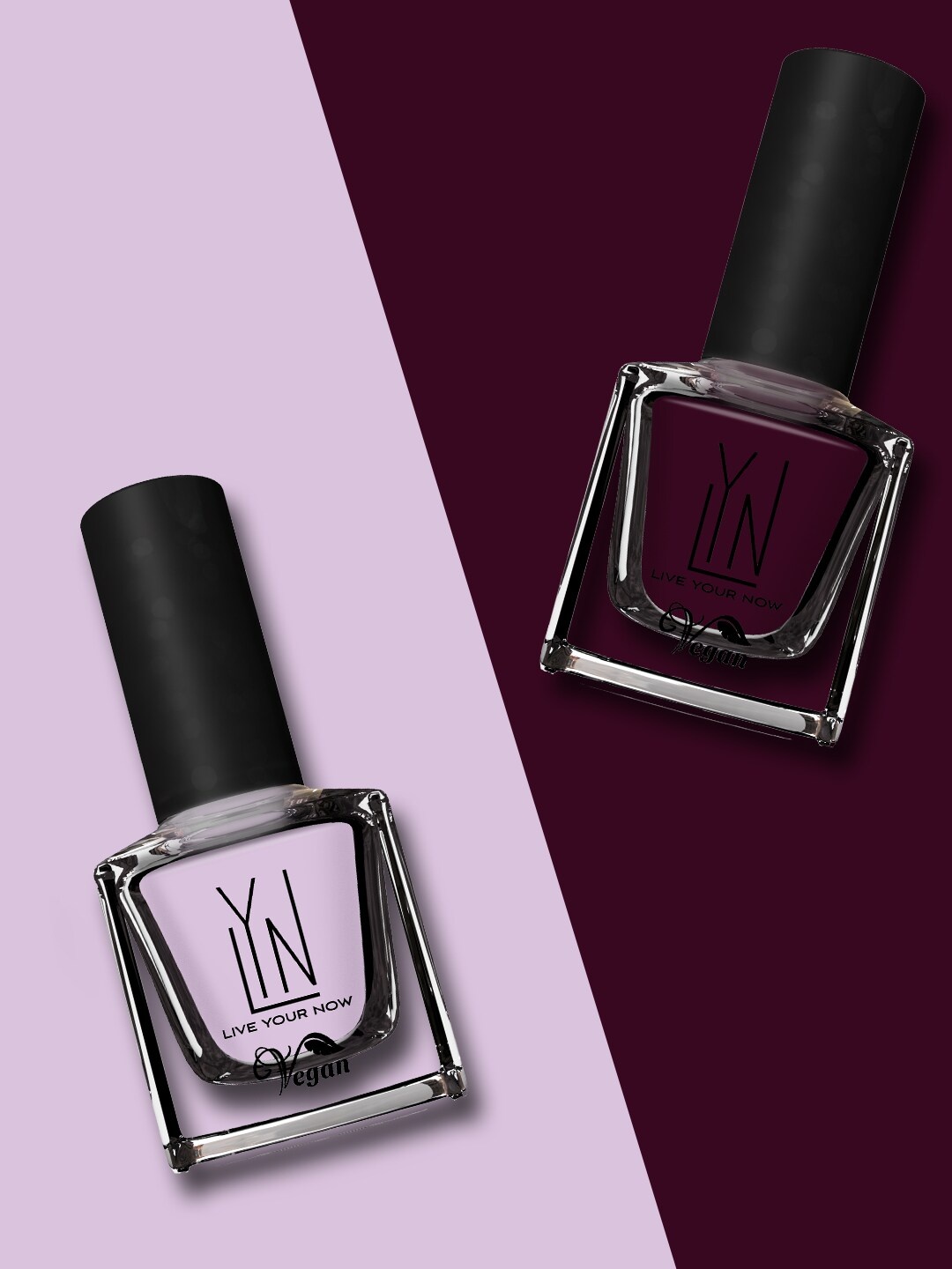 

LYN LIVE YOUR NOW Pack of 2 Vegan Cruelty-Free Nail Polish 16ml - Under Currant & Lilac Grace, Na