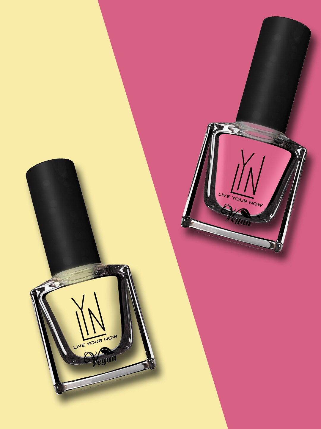 

LYN LIVE YOUR NOW Pack of 2 Vegan Cruelty-Free Nail Polish 16ml - Cherry Blossom & Dote on You, Na