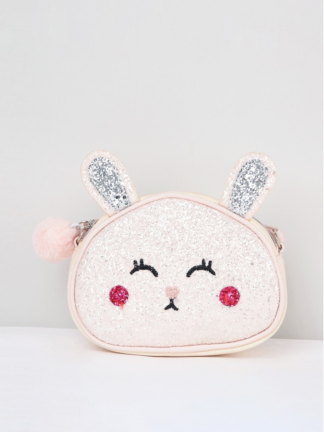 

max Girls Rose Gold Embellished Structured Sling Bag
