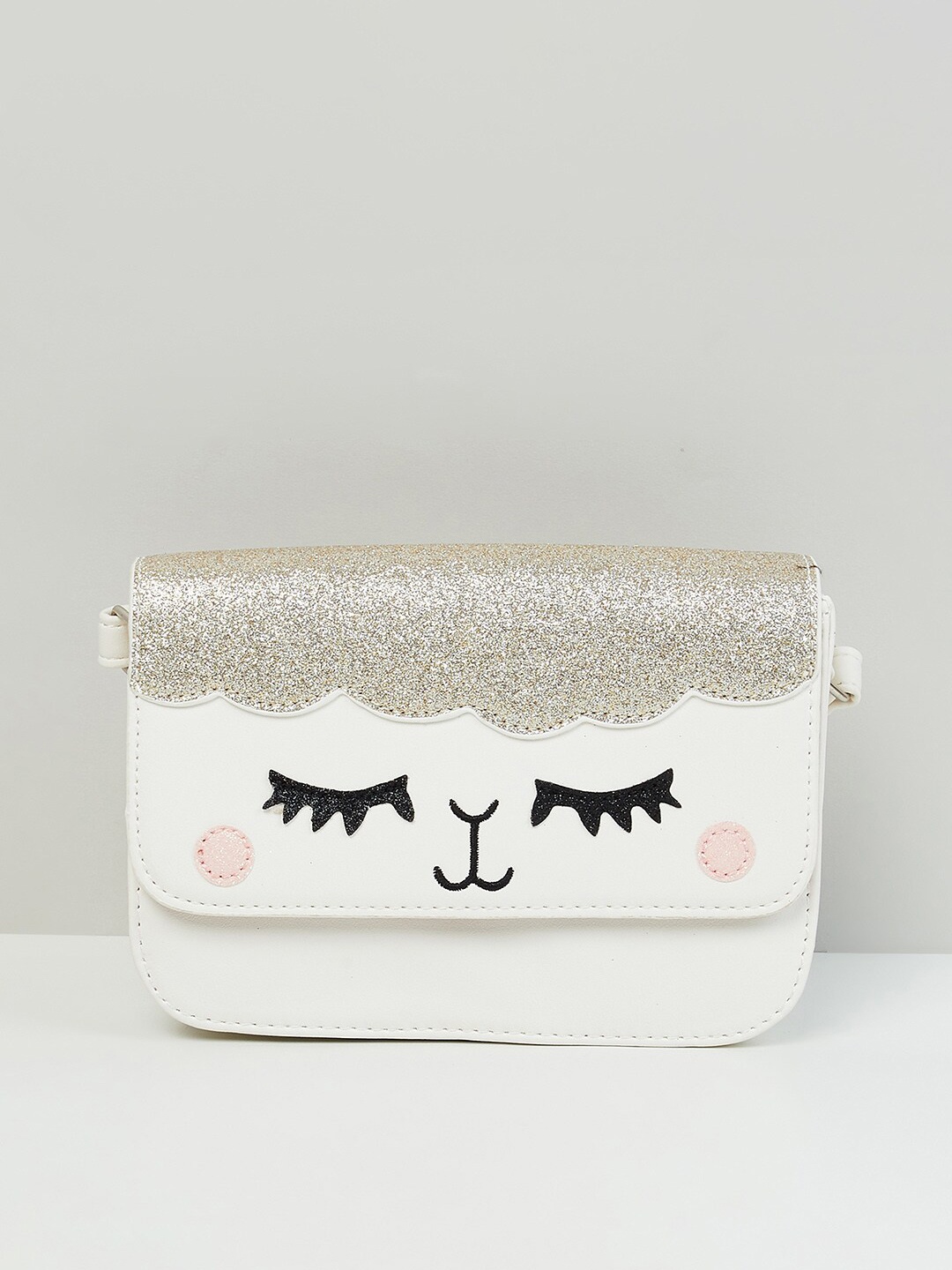 

max Girls White Structured Sling Bag