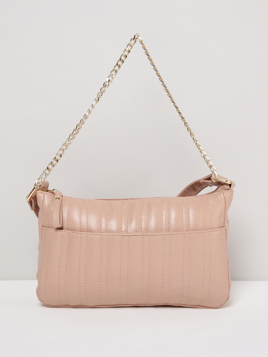 

max Nude-Coloured Textured PU Structured Sling Bag with Quilted