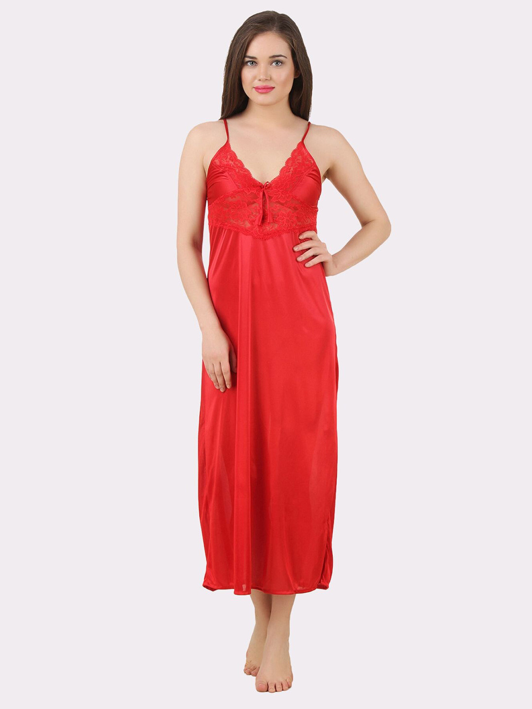 

Fasense Women Red Maxi Nightdress