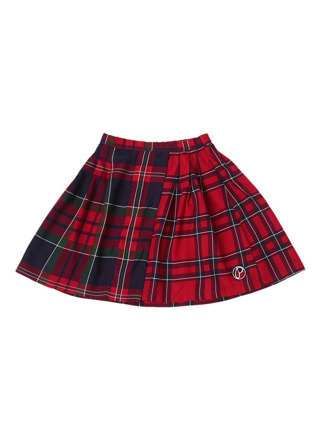 

Pepe Jeans Girls Red & Green Checked Mini Skirt