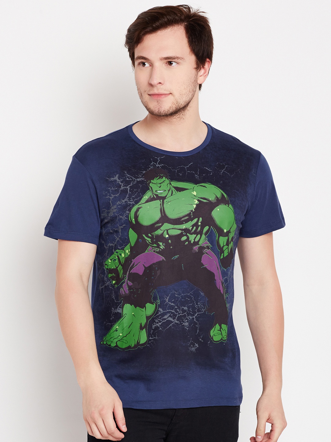 

Free Authority Hulk Featured Blue Tshirt for Men, Navy blue