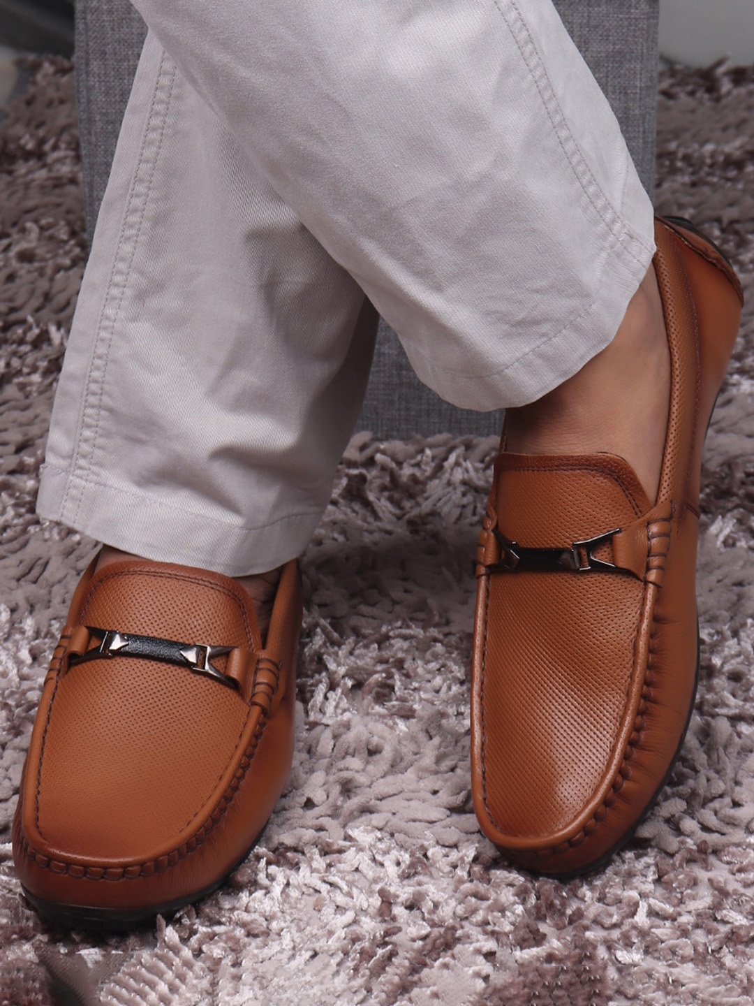 

Red Chief Men Tan Leather Loafers