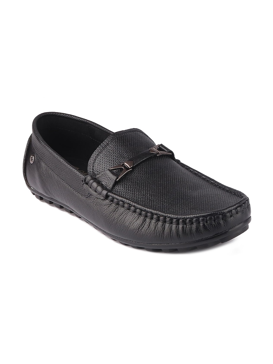 

Red Chief Men Black Leather Loafers