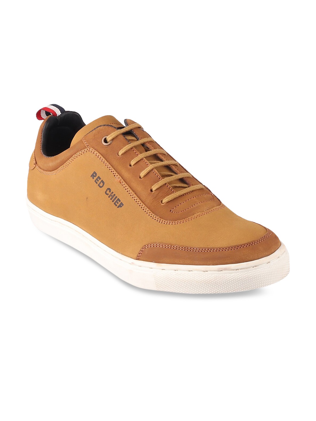 

Red Chief Men Brown Colourblocked Leather Sneakers