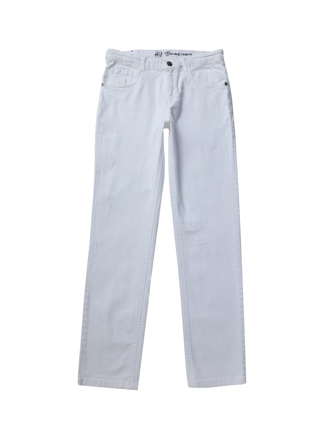 

Gini and Jony Boys Low Distress Cotton Jeans, White