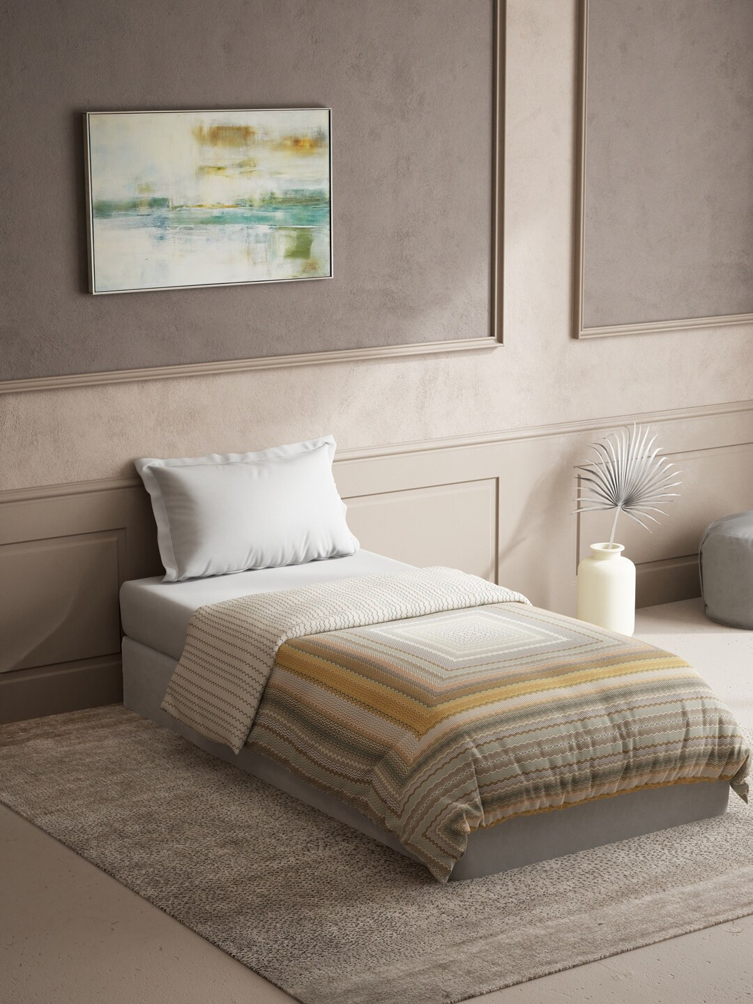 

DDecor Brown & Grey Printed Mild Winter 150 GSM Cotton Single Bed Dohar