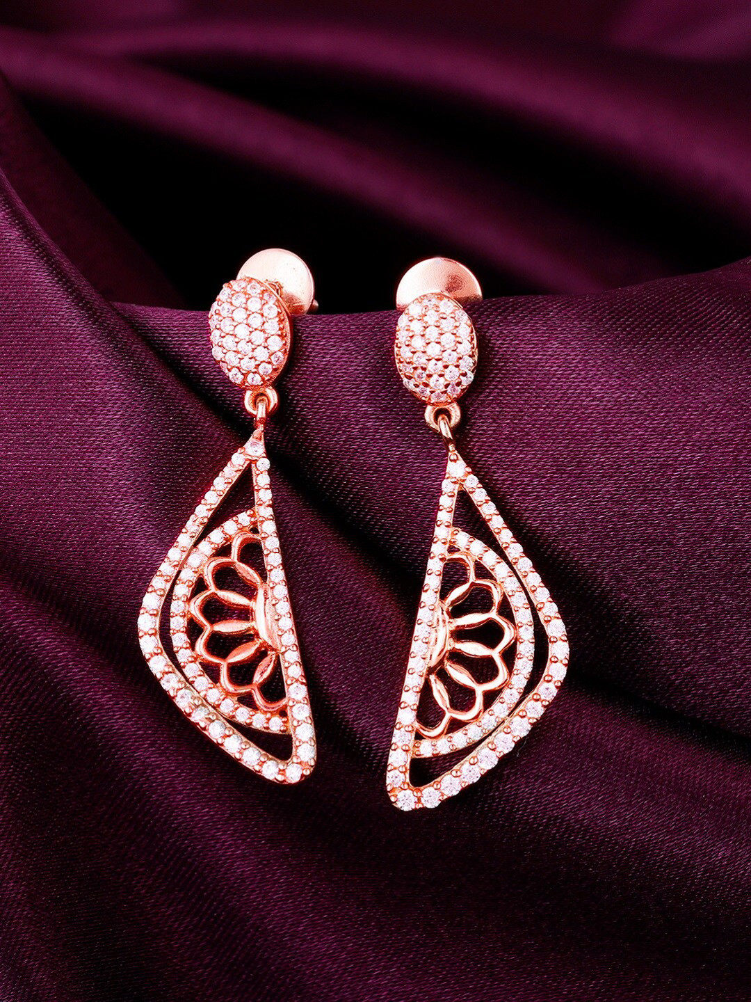 

GIVA Sterling Silver Rose Gold Plated Sterling Silver Contemporary Drop Earrings