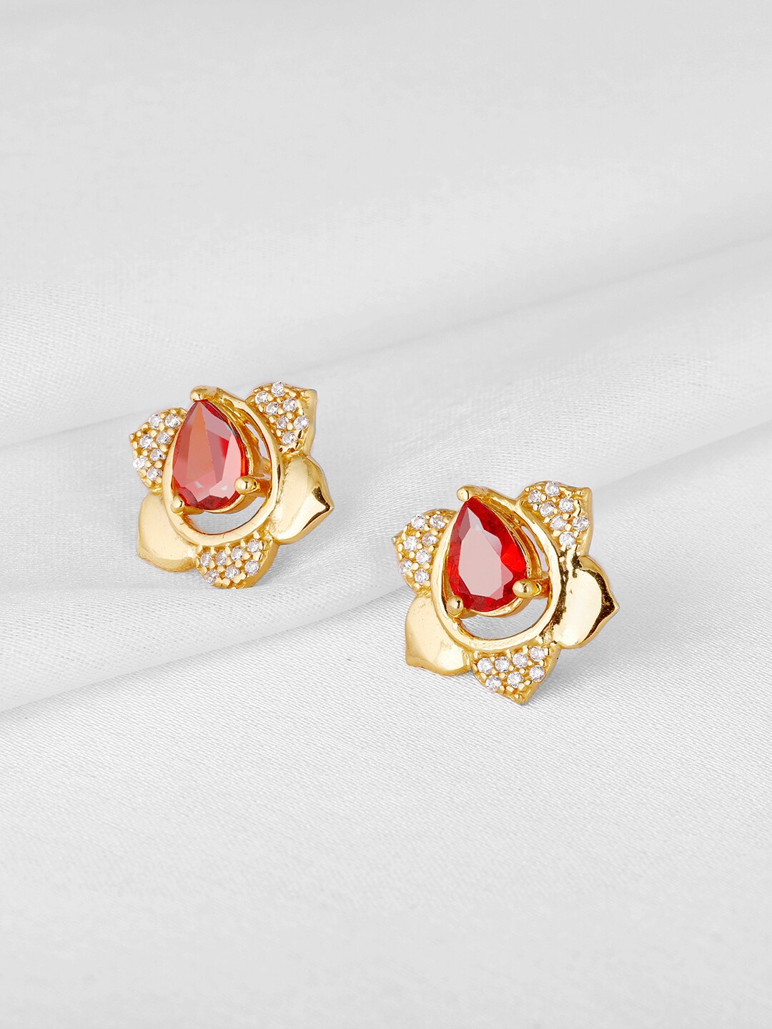 

GIVA Gold-Toned Contemporary Studs Earrings