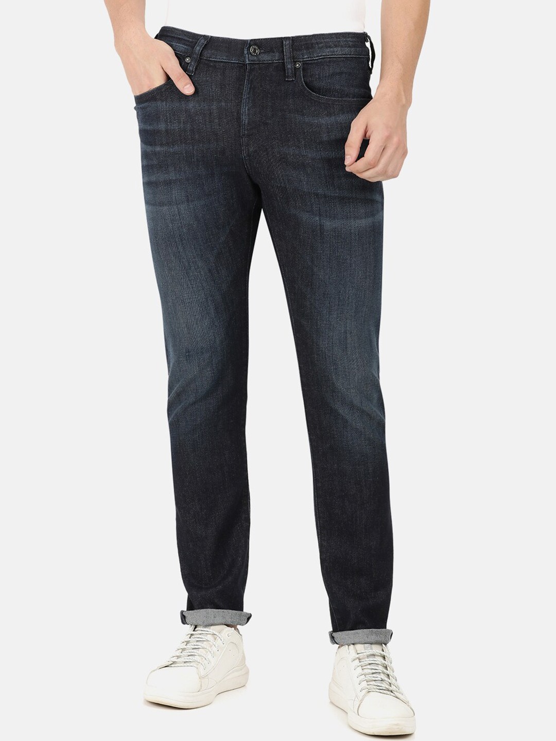 

EVERBLUE Men Stretchable Comfort Slim Light Fade Midrise Jeans, Blue