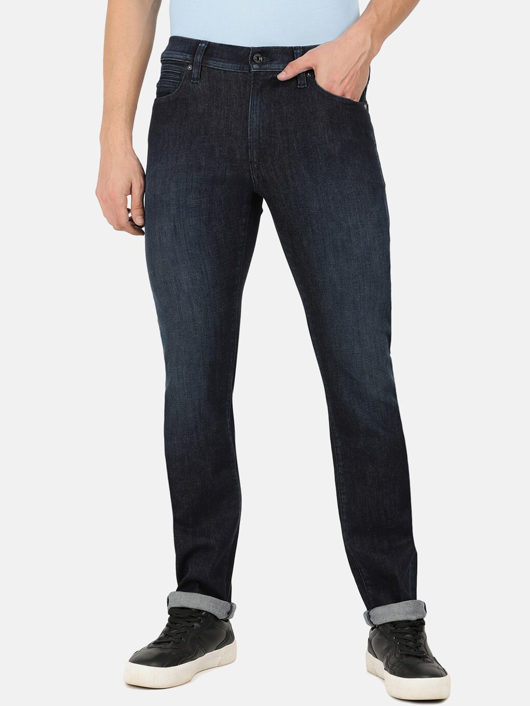 

EVERBLUE Men Solid Light Fade Stretchable Jeans, Blue