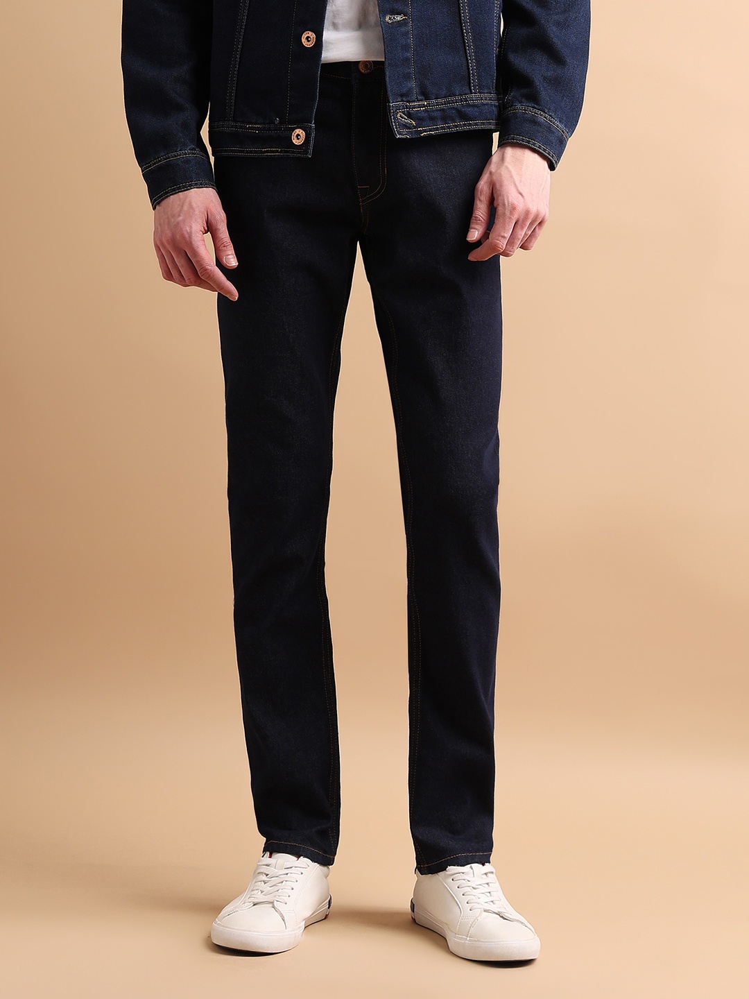 

U.S. Polo Assn. Denim Co. Men Slim Fit Cuffed Hem Stretchable Jeans, Blue