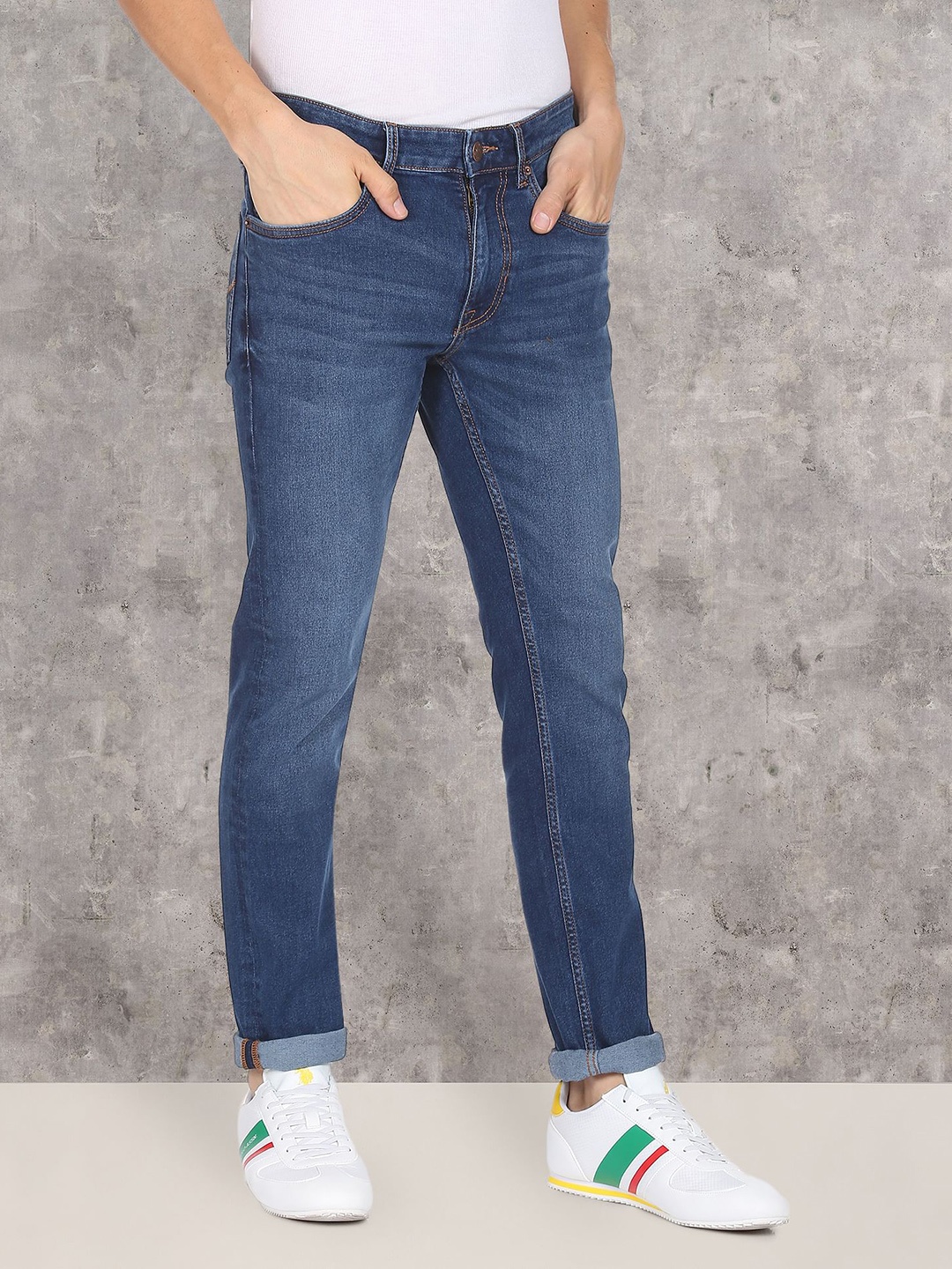 

U.S. Polo Assn. Denim Co. Men Blue Slim Fit Light Fade Stretchable Jeans